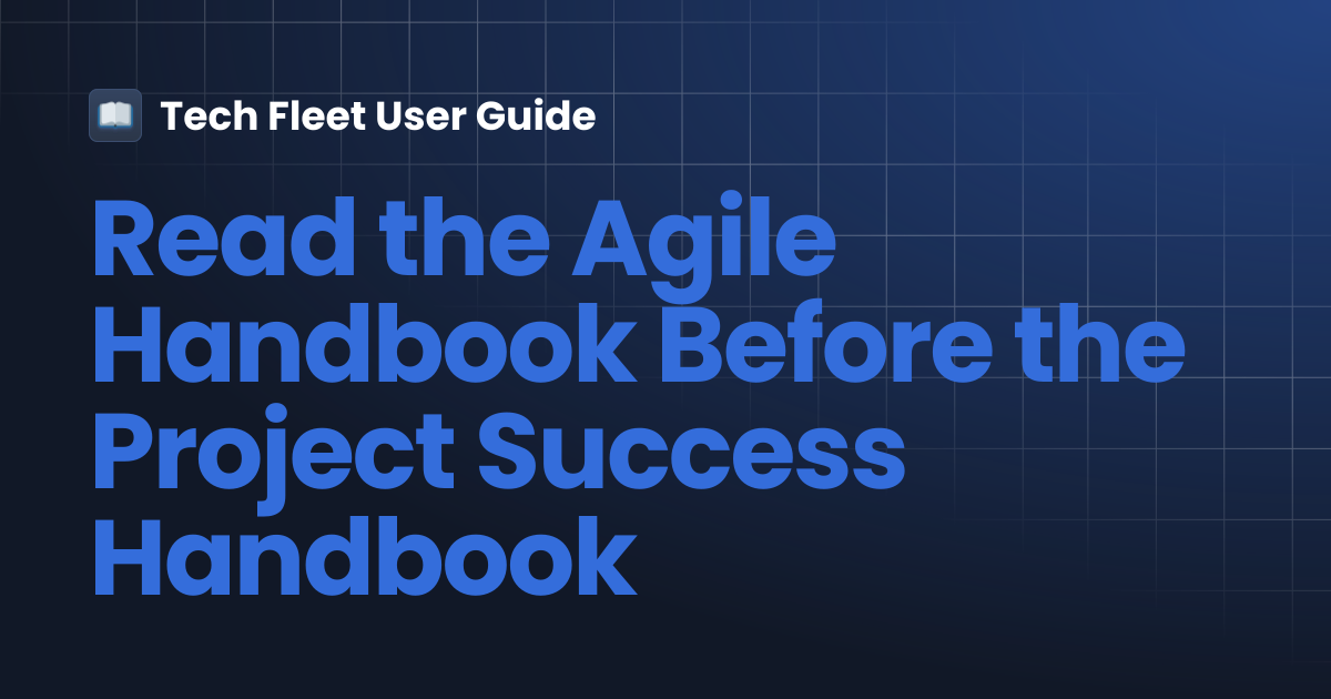 Read the Agile Handbook Before the Project Success Handbook | Tech ...